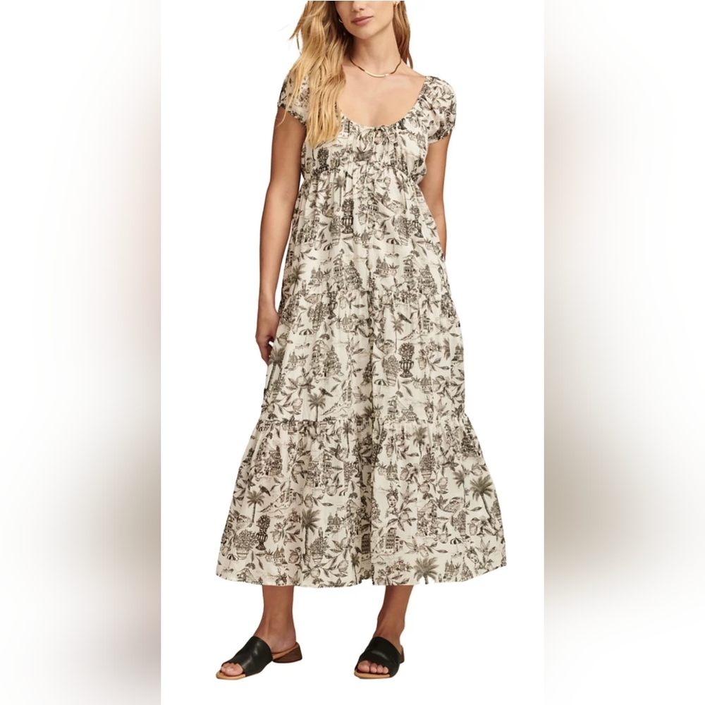 LUCKY BRAND Elegant Black and White Maxi Dress
